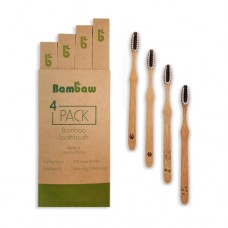 Bambaw Bamboo Toothbrushes - Pack of 4 (Medium or Hard)